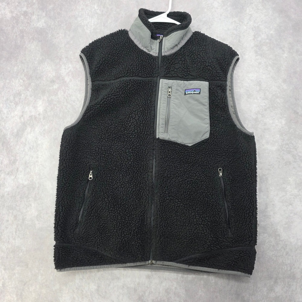 Patagonia Classic Retro-X Full Zip Fleece Vest Men L Black Gorpcore